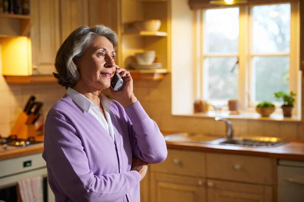 Elderly couple enjoying morning coffee